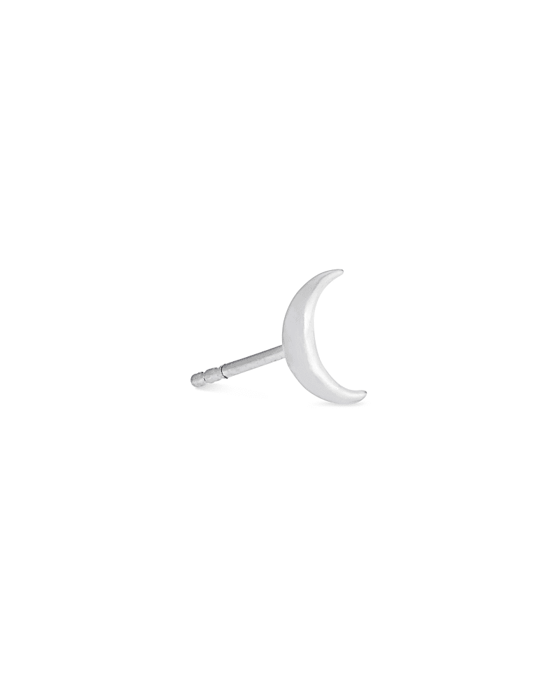 Moon Single Stud Earring in Sterling Silver image number 1